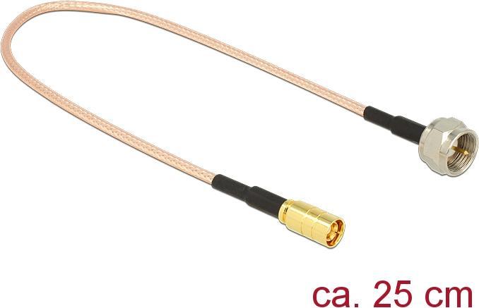 Produktbild Delock Antennenadapter F - SMB Stecker-Stecker, 25cm (Antennenkabel)