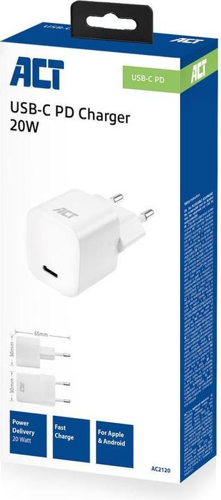 Produktbild AC2120 Ladegerät für Mobilgeräte Weiss Indoor (20 W)