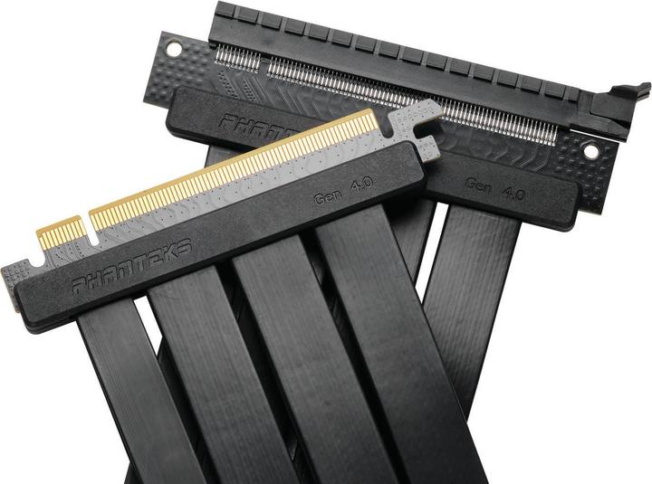 Actual product image Phanteks PCI-E 4.0 x16 riser ribbon cable, 90 degrees, 60cm - black