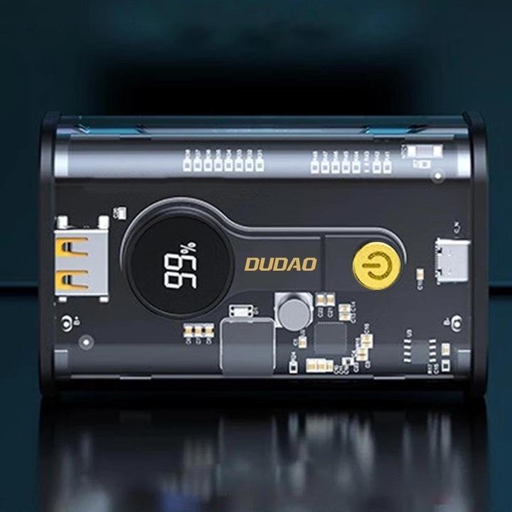 Actual product image Dudao power bank 10000mAh 1xUSB-C / 1xUSB-A 22.5W PD black (K16) (10000 mAh, 22.50 W, 37 Wh)