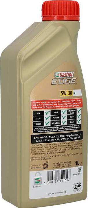 Image du produit Castrol Edge 5W-30 LL (1 l, SAE 5W-30)