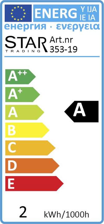 Label énergétique Schönenberger Fumée déco (E14, 1.40 W, 30 lm, 1 x, A)