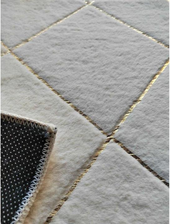 DKD Home Decor Carpet White Rhombus Modern (60 x 240 x 2,2 cm) (60 x 240 cm)