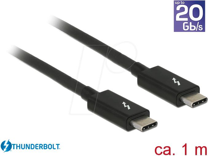 Produktbild Delock Thunderbolt 3 Kabel (1 m, USB 3.1, 20 W)
