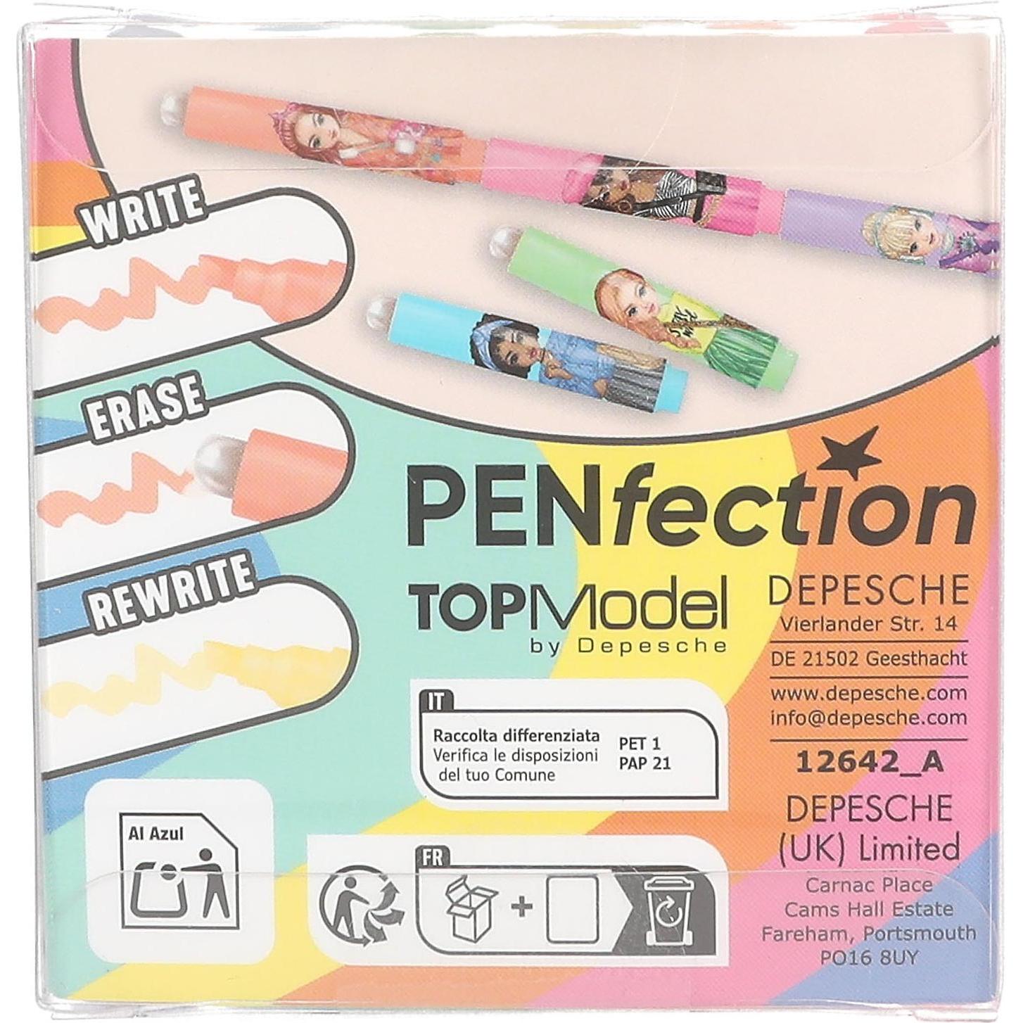 Top Model Topmodel - TOPModel Erasable Mini Highlighter - Pink, Orange, Yellow, Blue, Green, Purple - Mini (Mehrfarbig, 6 x) (412642)