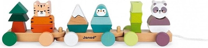 Actual product image Janod Stacking toys walk of the animals wood