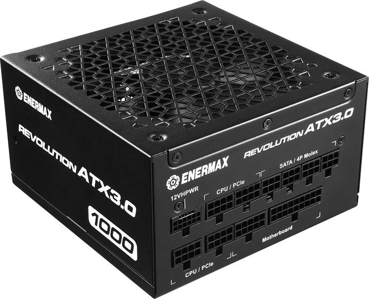 Image du produit Enermax REVOLUTION ATX3.0 Enthusiast Gaming Streaming ATX PSU 1000W 80Plus Gold PCIe 5.0 Ready Full- (1000 W)