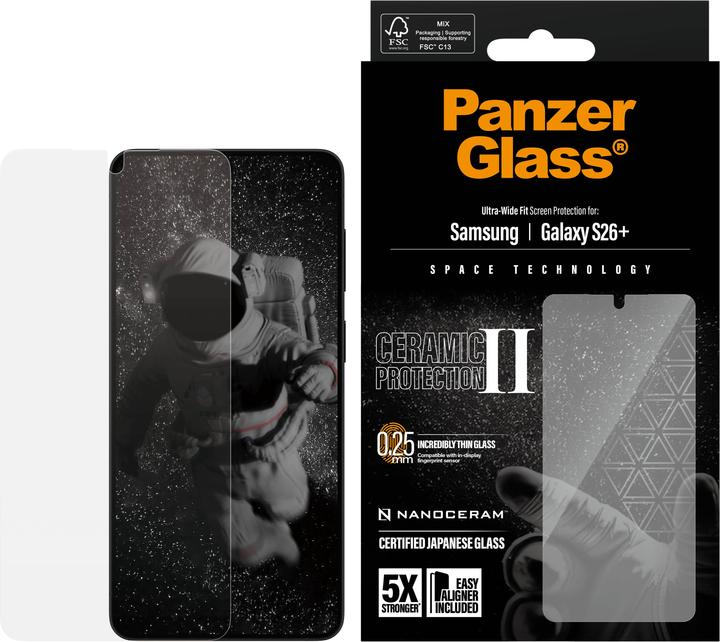 Produktbild PanzerGlass Ceramic Ultra-Wide Fit (1 Stk., Samsung Galaxy S26+)