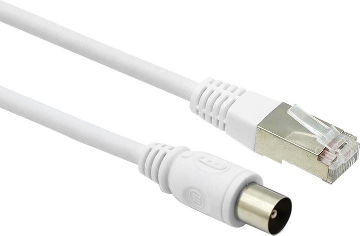 Image du produit Force Power Koaxialkabel 9.52mm / Ethernet RJ45 2m (Câble d'antenne)