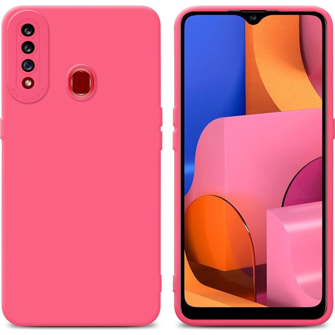 Cadorabo Hülle für Samsung Galaxy A20s im TPU Fluid LM162 Style (Samsung Galaxy A20s), Smartphone Hülle, Rot