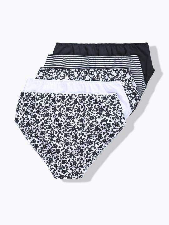 Image du produit Ulla Popken Culottes midi, lot de 5, fleurs/unies (54)