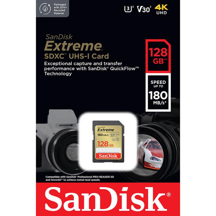 Productafbeelding SanDisk Extreme SDXC (128 GB, SDXC, U3, UHS-I)
