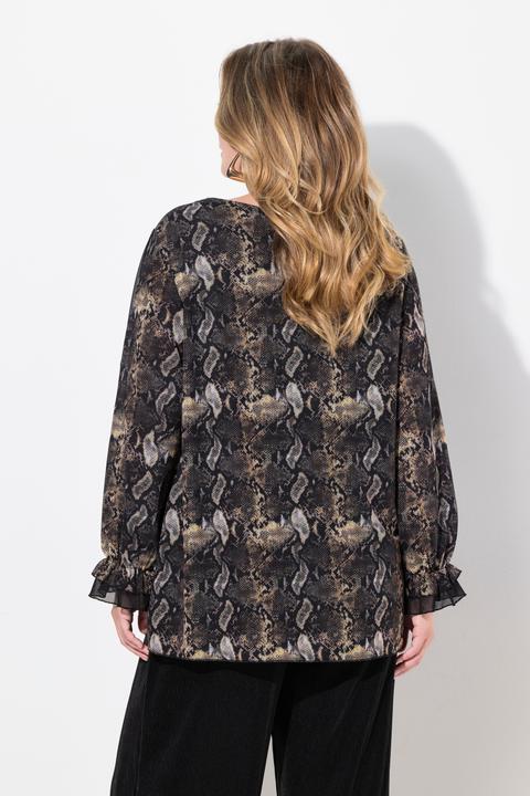 Produktbild Miamoda Bluse, Mesh mit Alloverdruck, weiter Langarm (50)