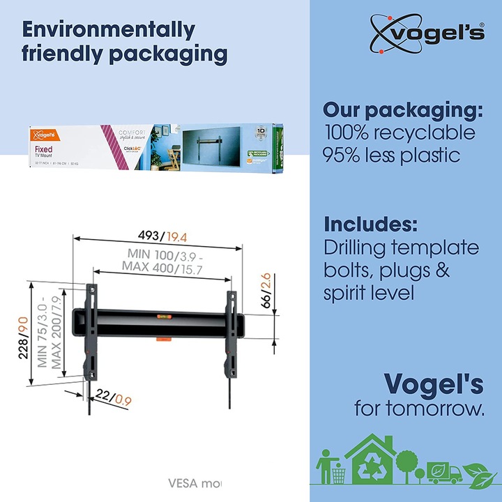Actual product image Vogels TVM 3405 SP (Wall, 77", 50 kg)