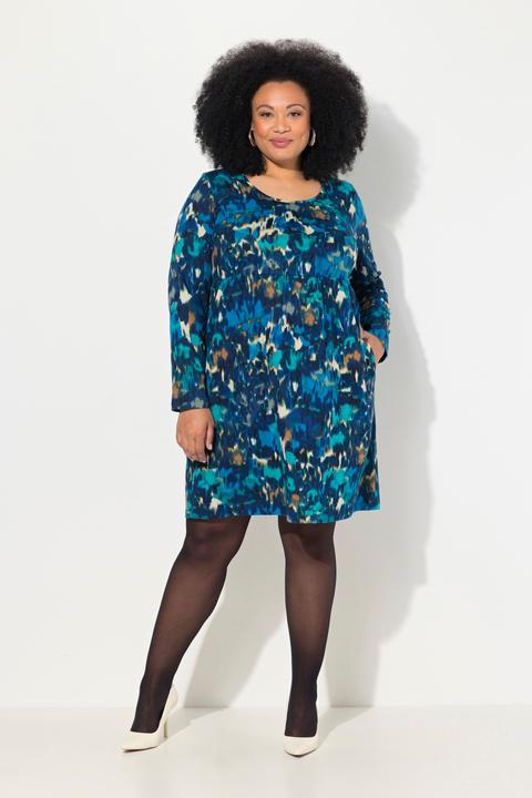 Image du produit Ulla Popken Robe en jersey à col rond et manches longues, coupe évasée (54)