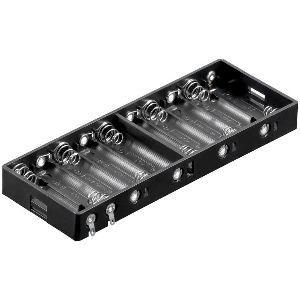Goobay Batteriehalter für 10x Mignon mit Lötanschluss, Batterie Zubehör