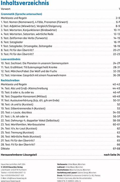 Produktbild Tests in Deutsch - Lernzielkontrollen 4. Klasse (Deutsch, Mascha Greune, Ulrike Maier, 2022)