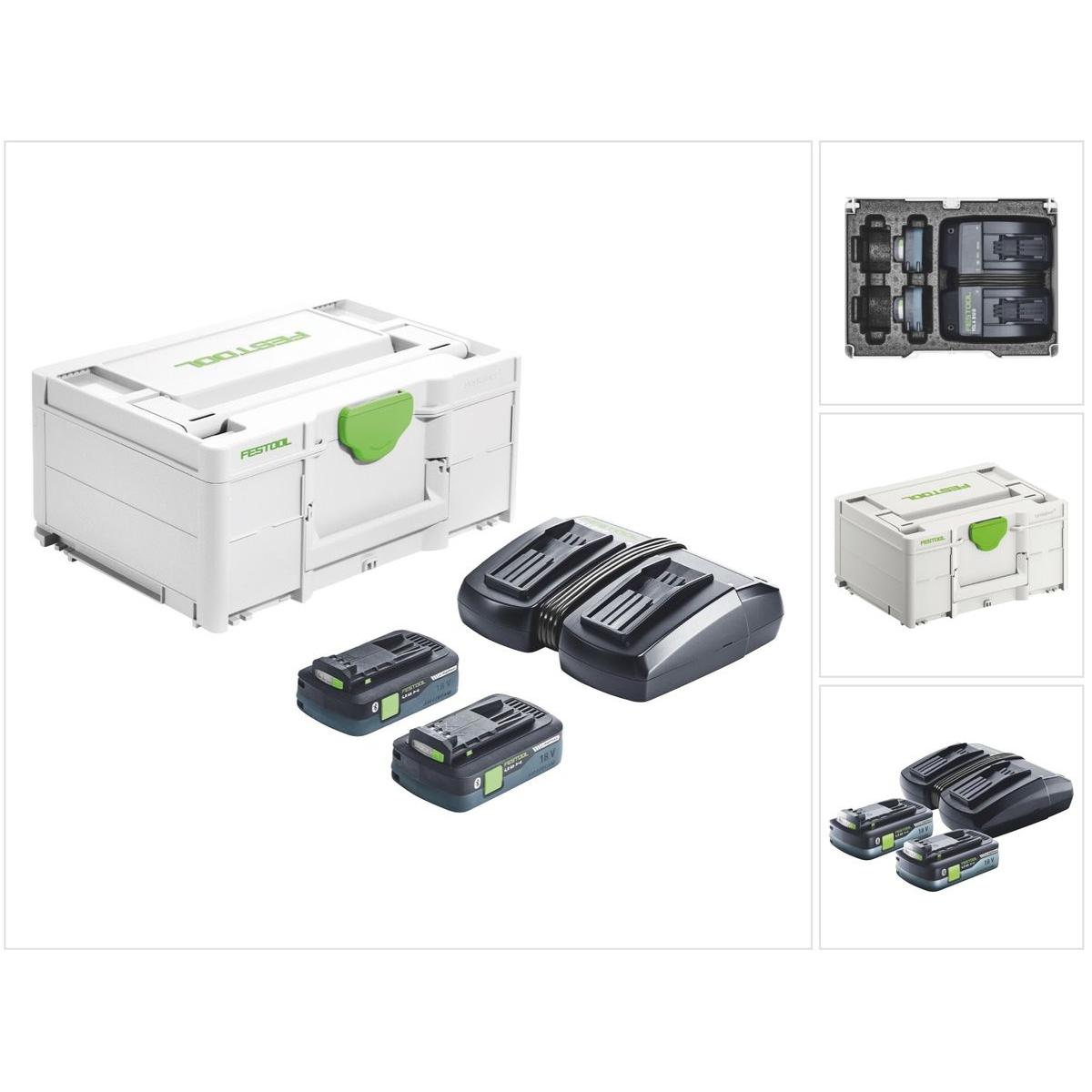 Thumbnail - Festool, Werkzeugakku + Ladegerät, Energie-Set SYS 18V 2x4,0/TCL 6 DUO (18 V)