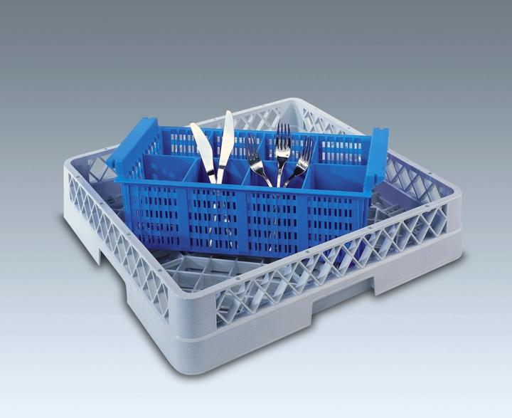 Produktbild GN Schalen Besteckkorb Halbgrösse 43x21x15cm blau mit 8 Fächern