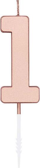 Produktbild Globos Europe Kuchenkerze 4,5 cm Metallic-Roségold Nr. 1