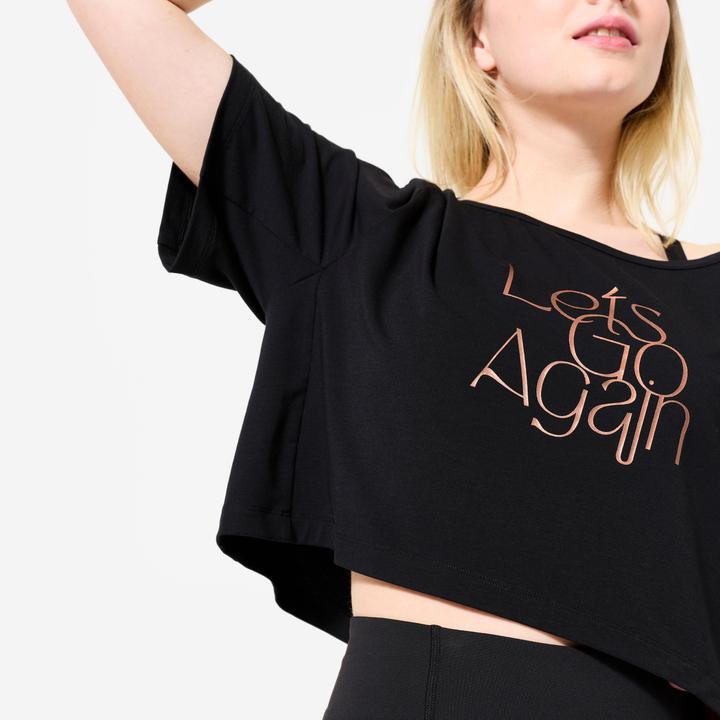 Actual product image Domyos Dance-Shirt Damen Modern Jazz Dance Crop Top - schwarz (S)