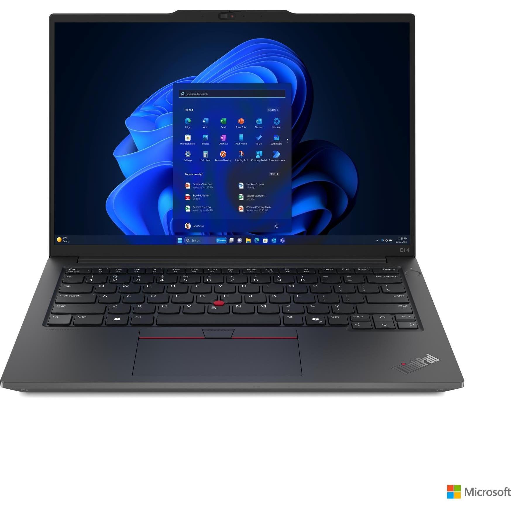 Lenovo ThinkPad E14 Gen 6 (14", 1000 GB, 32 GB, DE, Intel Core Ultra 7 155H), Notebook, Schwarz