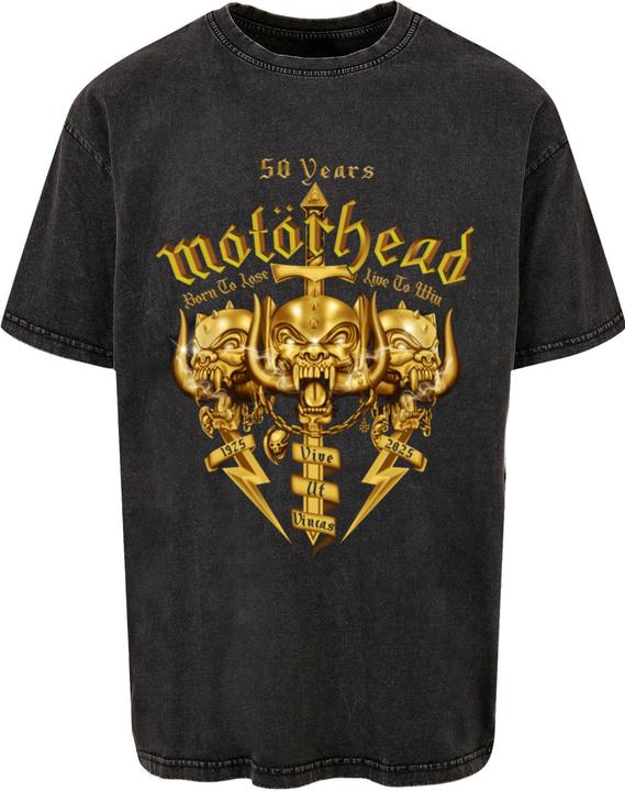Produktbild Merchcode Motorhead - 50 Years Warpigs Acid Washed Oversize Tee - 194041 (M)
