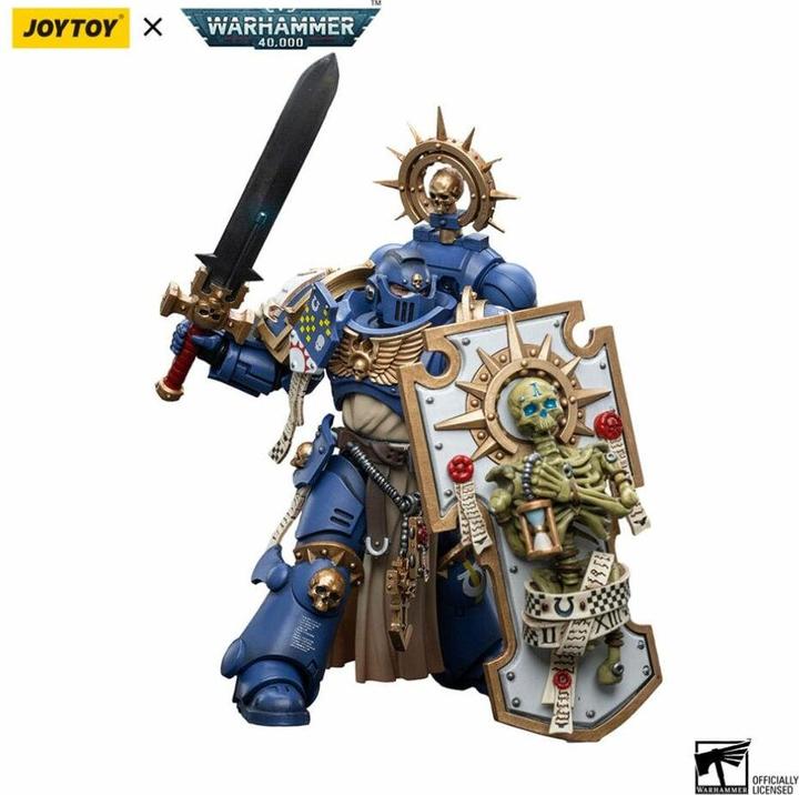 Actual product image Joy Toy Warhammer 40k Ultramarines Primaris Captain with Relic Shield and Power Sword