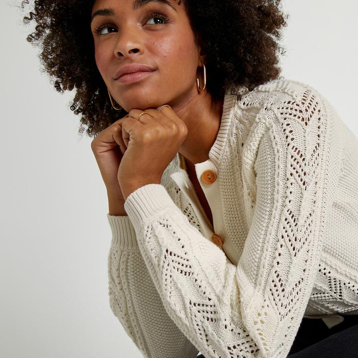 Produktbild La Redoute Collections Cardigan aus Pointelle-Strick (XXL)