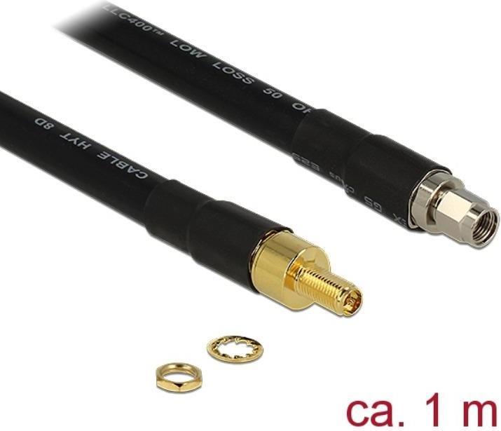 Produktbild Delock RP-SMA Buchse zu RP-SMA-ST 1 Meter (0.35 dB, Antennenkabel)