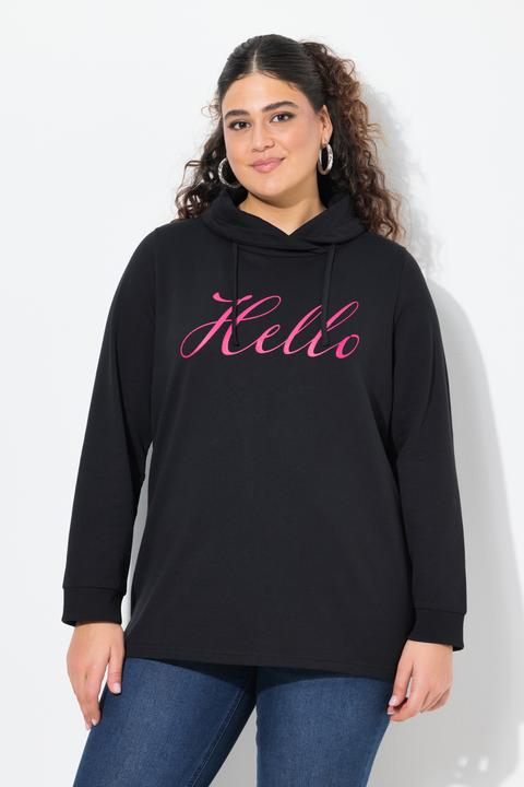 Produktbild Ulla Popken Sweatshirt, Classic Fit, HELLO, Stehkragen (46, 48)