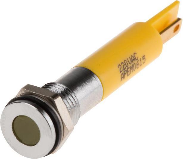 Produktbild RS PRO 8mm flush hyper bright LED,yellow 220Vac
