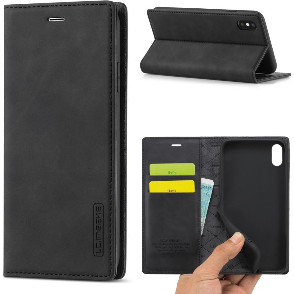 Thumbnail - Cover-Discount iPhone Xs / X - Stand Flip Case Hülle schwarz (Apple iPhone XS), Smartphone Hülle, Schwarz