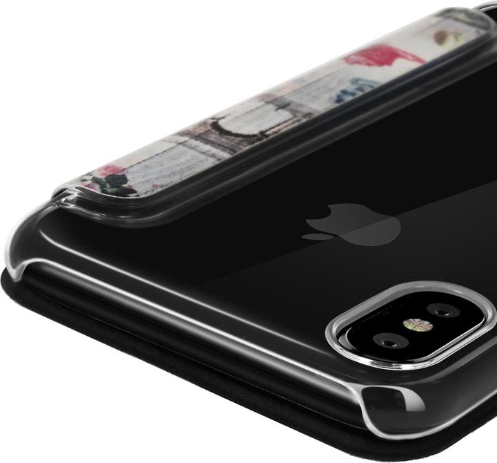 Produktbild Akashi Flip-Schutzhülle Brieftasche mit Kartenfach iPhone X – – Salon de Paris (Apple iPhone XS)