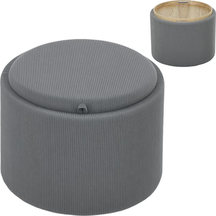 Produktbild Homcom Ottomane Polyester, MDF Grau