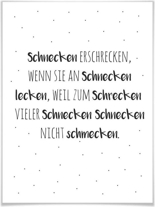 Produktbild Trenddeko Zungenbrecher - Schnecken erschrecken (40 x 50 cm)