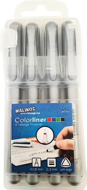 Produktbild Malinos Fineliner Color 4 Farben 4+ (4x)