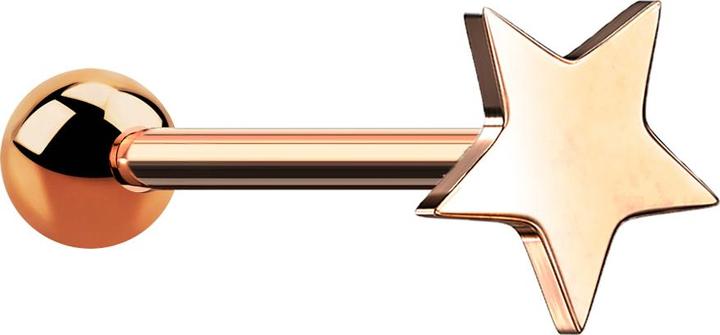 Produktbild Star Piercing Micro Barbell rosegold mit Kugel und Stern (ohne Messing, Chirurgenstahl 316L)