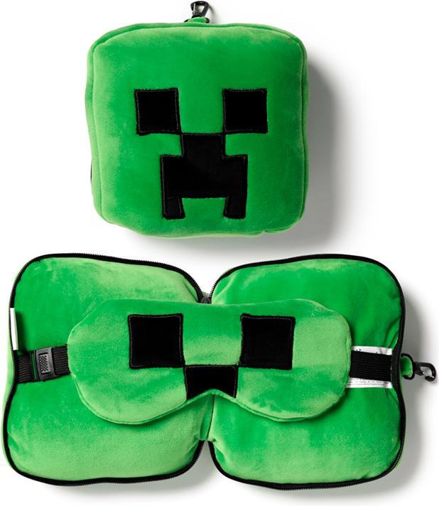 Produktbild Puckator Relaxeazzz Minecraft Creeper Plüsch Reisekissen & Augenmaske (Reisepasshülle)
