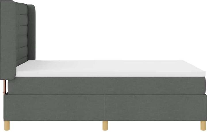 Actual product image vidaXL Box spring bed with mattress fabric dark grey (160 x 200 cm)