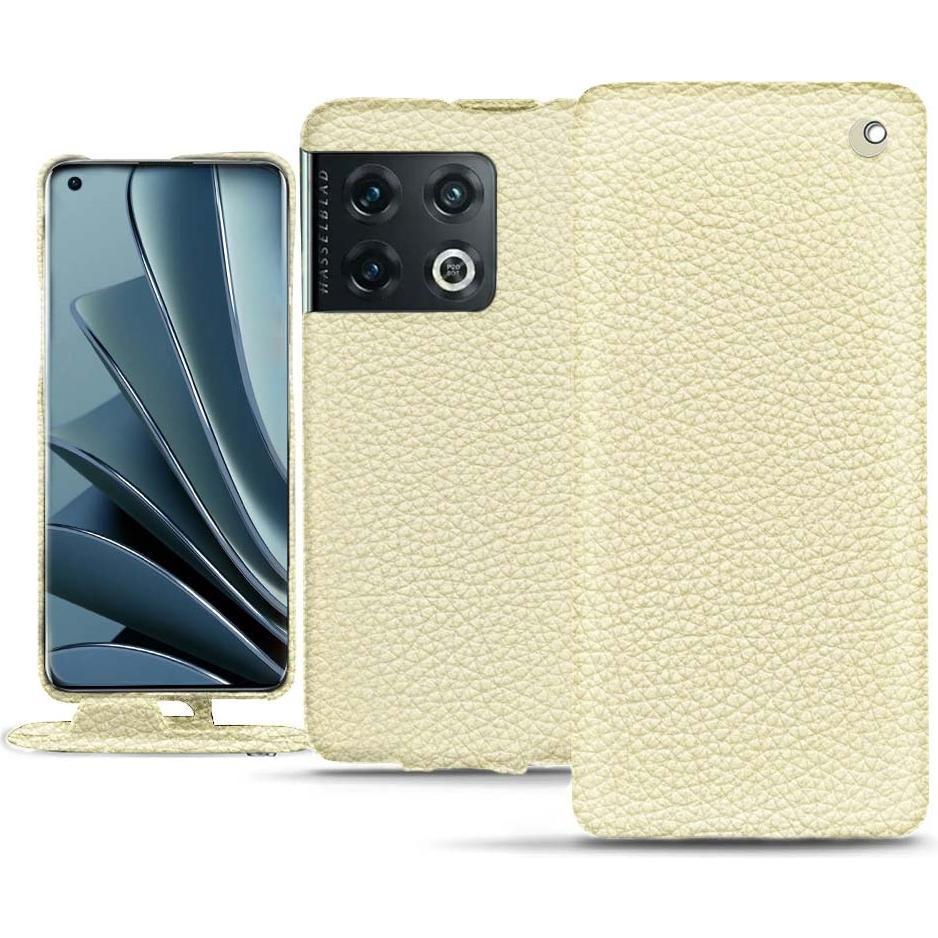 Noreve Lederschutzhülle vertikal (OnePlus 10 Pro), Smartphone Hülle, Weiss