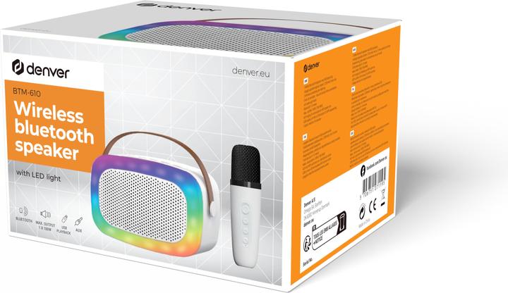 Actual product image Denver BTM-610 BT Loudspeaker w. LED+Micro (3 h)