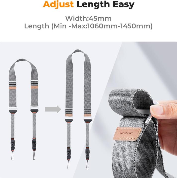 Actual product image K&F Concept 45mm WidthNeck Strap Urban Wander 03 (Grey) (Neck belt)