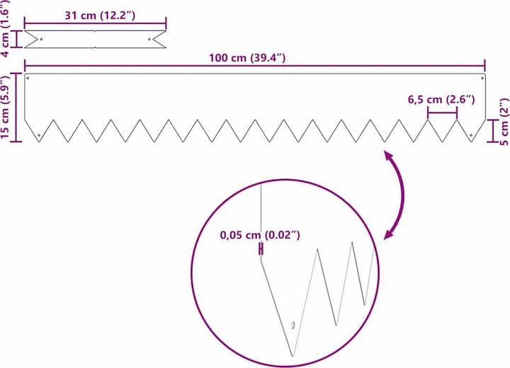Produktbild VidaXL Rasenrandsteine (100 cm)