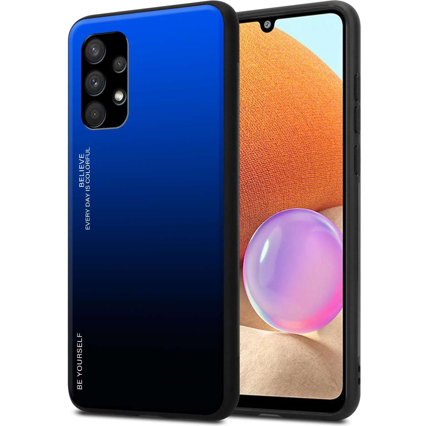 Cadorabo Hülle für Samsung Galaxy A32 4G TPU im 2 Farben Design (Samsung Galaxy A32), Smartphone Hülle, Schwarz