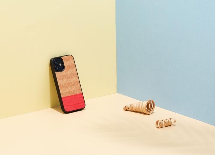 Produktbild Man.Wand &WOOD case for iPhone 12 mini herringbone azalea juodas (Apple iPhone 12 mini)