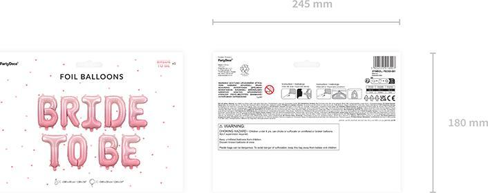 Actual product image Partydeco Foil Balloon Bride to be, 350x45 cm, pink (1 pkt / 1 pc.) (1 x)