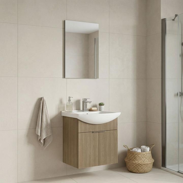 Produktbild Homitis Purus 55 Bathroom Cabinet With Sink & Mirror Set (2 Pieces)