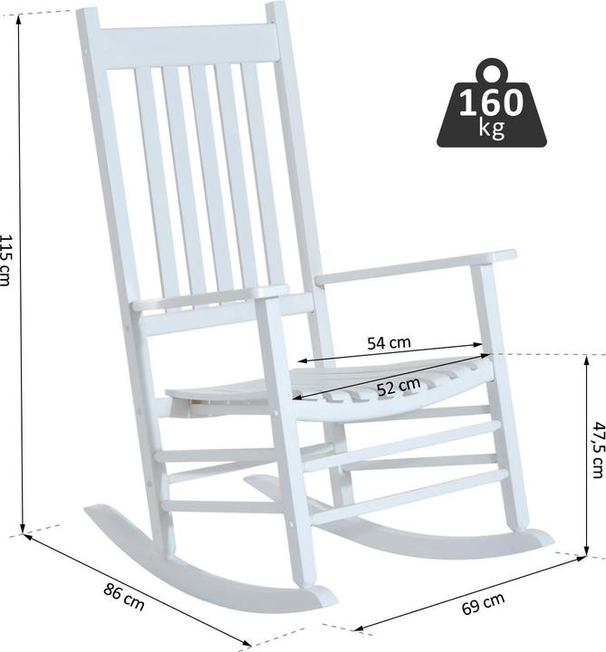 Immagine prodotto Outsunny Sedia a dondolo con bracciolo