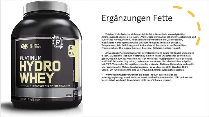 Immagine prodotto Optimum Nutrition Platinum HydroWhey (Cioccolato, 1 pz., 1600 g)